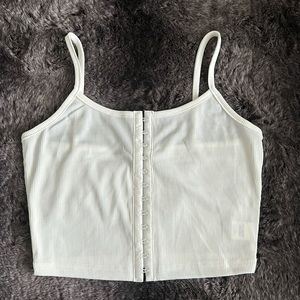 NWOT white corset crop tank top size small